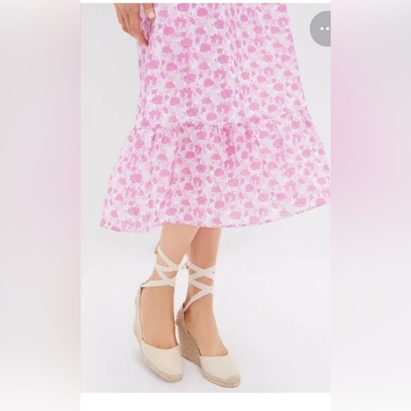 Tuckernuck Hyacinth House Pink and White Floral Mimi Midi Dress size large - Picture 8 of 12